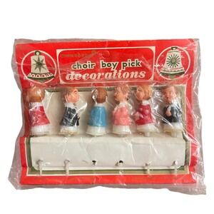 Vtg Commodore Japan Choir Boy Singers Girls‎ Picks Christmas Plastic NOS